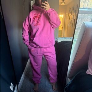 Pink Sweatpants and sweatshirt